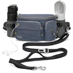 TUDEQU TUDEQU 4-in-1 Dog Walking Belt with Large Fanny Pack, Dog Fanny Pack, Hands Free Dog Leash Leash for Large Dogs That Pull Training Jogging Hiking
