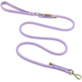 Wisedog Polyester Rope Dog Leash Heavy Duty with Soft Comfortable Padded Handle, Durable Stylish Braided Pet Leash 5 Ft/6 Ft for Small Medium Large Dogs (Sand Color, L|6 ft x 0.5")