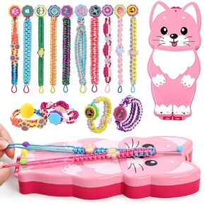 Bracelet Making Kit for Girls - Arts and Crafts for Kids Ages 8-12 - Friendship Bracelet String Maker Set Toys - Best Christmas Birthday Gifts - Charming Animal Shaped Weaving Loom (Large)