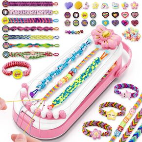 Friendship Bracelet Making Kit for Girls - DIY Bracelets Maker Art and Craft Kits for Kids - Jewelry String braiding Set Toys for Age 6 7 8 9 10 11 12 Year Old Girl Christmas Birthday Gifts - Yellow