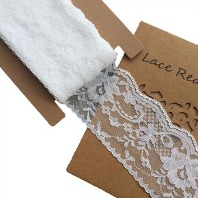 LACE REALM 3 inches Wide x 10 Yards White Floral Pattern Trim Lace Ribbon for Decorating, Floral Designing and Crafts(10y)