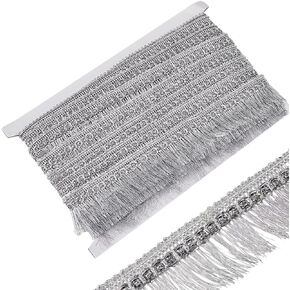 GORGECRAFT 15Yds Gold Fringe Tassel Trim 1-1/4 inch(32mm) Wide Metallic Lace Trim Ribbon with Tassel Glitter Braided Edging Trimming for DIY Sewing Crafts Clothing Curtain Tablecloth Skirt