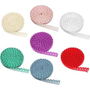 IDONGCAI Mixed Color Lace Trim for Sewing Lace Ribbon for Craft Multicolor Crocheted Lace Scallop Edge for Junk Journals 0.6'' Wide