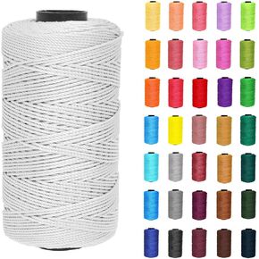 1.5mm x 219 Yards Polyester Cord for Knitting, Macrame String for DIY Hats, Bags, Shoes, Plant Hangers, Decorations - Black