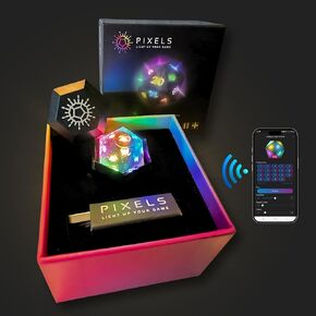 Pixels Electronic Dice - D20 (Midnight Galaxy) - RGB Polyhedral Dice, App-Controlled Light Patterns & Audio, Wireless Charging, Resin, VTT Connectable via Bluetooth, for Role Playing Games Like DND!