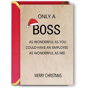 Ziwenhu Happy Christmas Card for Boss from Group, Merry Christmas Boss Holiday Card, Boss Christmas Gifts for Women Men, Gift for Christmas for Boss Lady, Xmas Card Gift Ideas for Boss Female Male…