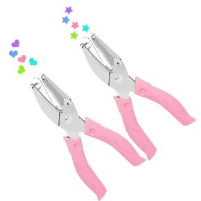 UCEC 3 Pack Hole Punch Shapes, Single Hole Punch,Mini Hole Puncher with Soft Grip, 0.2 Inch Star, 0.22 Inch Heart Hole, 0.25 Inch Circle Punch for DIY Craft Tag Clothing Ticket Scrapbook Tool