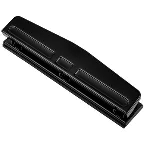Lakei Desktop 3 Hole Punch, 8 Sheet Capacity, Metal Construction, Rubber Base, Built-in Waste Chip Tray, Black
