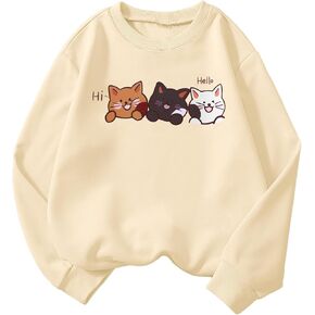 SOLY HUX Girl's Heart Letter Print Crew Neck Sweatshirt Long Sleeve Pullover Tops T Shirt