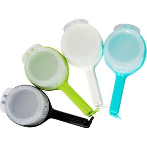 Food Clip Set with Pour Spout, 4PCS Chip Bag Clips, Durable Plastic Clips for Food Storage, Bag Clips with Pour Spout, Seal and Pour Bag Clip for Food with Spout for Food Snacks
