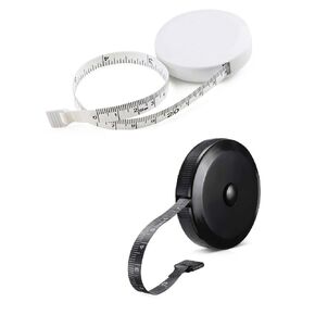 Tape Measure Measuring Tape for Body Fabric Sewing Tailor Cloth Knitting Vinyl Home Craft Measurements, 60-Inch Soft Fashion Retractable Scales Rulers for Body Weight Loss (Pure white and small white)