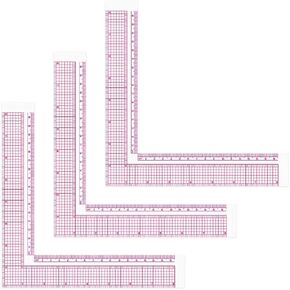 Fashion Clear Metric Sewing Ruler Set, French Curve Pattern Making Ruler Kit for Beginners Tailors Designers (Pink - L)