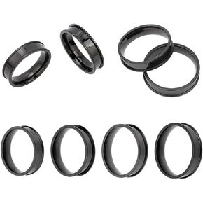 4Pcs Black Ring Blanks 20-23mm Stainless Steel Grooved Rings Blank Core Ring Round Empty Ring Inlay Finger Rings for Jewelry Making Man Women Gift DIY Craft