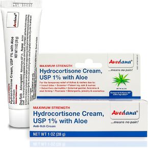 AVEDANA Hydrocortisone Cream – 1 Ounce Eczema Cream with Aloe Vera – Premium Anti Itch Cream Extra Strength – Ideal for Rashes, Itchiness, Insect Bites, Dermatitis, Detergents, Jewelry