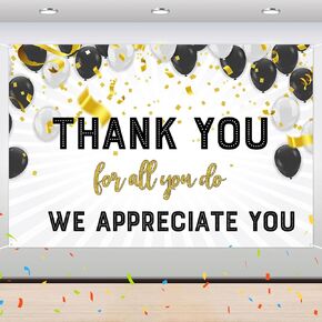 Thank You for All You Do Backdrop Banner - We Appreciate You Party Background - Staff Appreciation Graduation Retirement Thank You Teacher Party Photography Background Decoration - 6 x 4 Feet