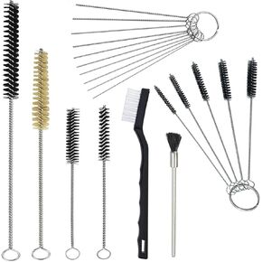 Spray Gun Cleaning Kit 17 Pcs Multi-Purpose Paint Gun Brush Cleaner Tool with Nylon Mini Tube Brushes and Needles for Clean Tubes Pipes Needle Nozzles
