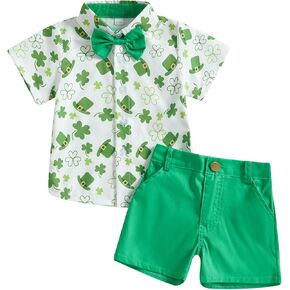 Toddler Baby Boy Easter Outfit Bunny Print Short Sleeve Button Down Shirt Shorts Set Cute Easter Clothes