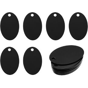 Rebower Aluminum Blank Tags Engraving Metal Stamping Blanks,[for Number Tag, Dog Tag,Pendant Decoration] - Oval 1.4 Inch/Silver / 25 Pcs