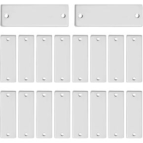 BENECREAT 24Pcs 2 Colors Stainless Steel Connector Charms, Golden Rectangle Blank Tags with Two Holes DIY Stamping Blanks for Engraving Stamping DIY Bracelet Necklace