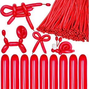 KAWKALSH 150pcs Long Balloon animal balloons, 260 skinny balloons for tying balloon arch, Rainbow Latex Twisting Modeling Balloon for Animal Shape Birthdays Clowns Wedding Festival Party Decorations