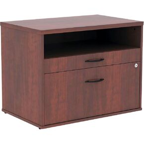 Alera ALELS583020MC Open Office Desk Series 29.5 in. x19.13 in. x 22.88 in. 2-Drawer 1 Shelf Pencil/File Legal/Letter Low File Cabinet Credenza - Cherry