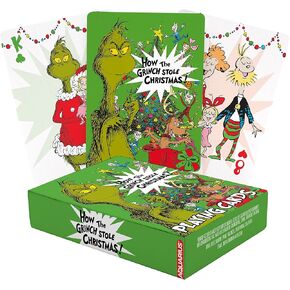 AQUARIUS Grinch Playing Cards – Deck of Cards for Your Favorite Card Game-Officially Licensed Ginch Merchandise & Collectibles-Poker Size w Linen Finish