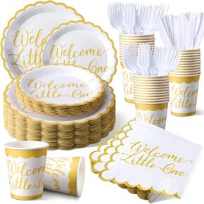 Tanlade 324 Pcs Highland Cow Birthday Decorations Birthday Party Supplies Serves 36 Baby Shower Dinner Plates Disposable Plates Cups and Napkins for Baby Shower Birthday Party Supplies