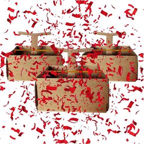 Razzle-Dazzle, Confetti Explosion Gift Box Insert 3pk Red (DIY). Show Them How Much You Cherish Them With Our Exploding Surprise Confetti Add-On. Christmas, Anniversary, Valentines, Birthday, Wedding