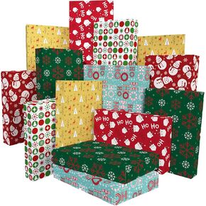 Christmas Large Gift Boxes with Lids for Presents- Premium Deep T-shirt Boxes for Wrapping Gifts, XL Clothing Gift Boxes for Present, Shirts, Blanket, Lingerie, Sweaters or Coat