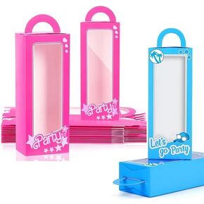 12PCS Pink+Blue Party Favor Boxes Blue Doll Gift Boxes Bachelorette Birthday Party Decoration Goodie Bag Candy Boxes for Girls and boys Birthday Party pink Birthday Bridal Shower Supplies