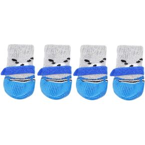 POPETPOP Dog Socks for Small Dogs : 4pcs Non Slip Dog Socks Cotton Cat Socks Puppy Socks Dog Socks with Grippers Dog Paw Protectors for Small Dogs