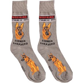 Foozys Mens Crew Socks | Cute Dog Dad Funny Gift for Canine Pet Novelty | 1 Pair - German Shepherd