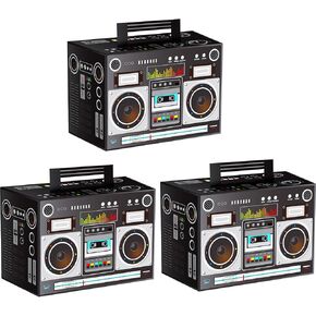 Novelty Boom Favor Boxes 80s Boombox Decorations 1980s Theme Pparty Decorations Boom Box Party Favors Hip Hop Party Decorations Prop Radio Decorations for Retro Hip Hop Theme Party (3 Pieces)