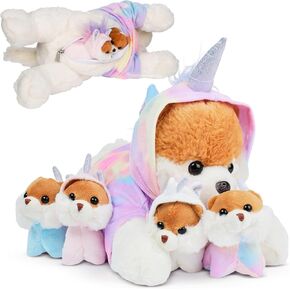 PixieCrush Unicorn Cat Plushie - Mommy Cat Unicorn with 4 Baby Kittens - Magical Cat Pillow Plushies for Girls Ages 3-8 - Big Unicorn Stuffed Animals - Ideal Gift for Girls 5 x 10 x 8 inches