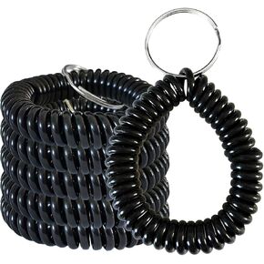 Plastic Wrist Key Coil Spring Key Chain Stretchable Spiral Key rings Wrist Key Holders