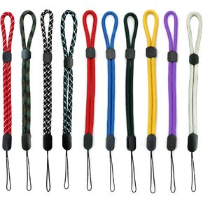 Hand Wrist Strap Lanyard, 10 Pack 7.5 inch Adjustable Colorful Nylon Hand Wrist Straps for Camera, Keys, Keychain, Phone,Wallet, ID Name Tag Badge (Mixed colour)