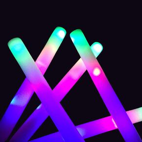 Glow Sticks Bulk - 100 Pcs LED Foam Sticks Glow in the Dark Party Supplies with 3 Modes Flashing Effect, Glow Batons Party Favors for Party Wedding Birthday Concert Halloween Christmas