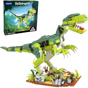 SIENON Creator Velociraptor Dinosaur Building Toy Set, Dinosaur Park World Dominion Raptor Model Toy Building with Movable Jaw, Neck and Joints, 16.3" Dinosaur Toys for Kids 6-14 Years Old (533 Pcs)