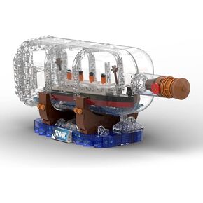 dOvOb Titanic Ship in a Bottle Building Blocks Set, Creative Collectible Display Model Set, Great Idea Gift Toy for Adults and Kids(878 PCS)