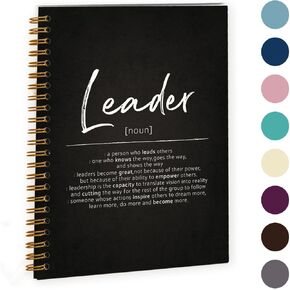 Leadership Gifts Notebook Journal, Office Meeting Notebook for Work, Thank You Appreciation Gift for Leader Mentor Boss Manager, Office Supplies Leader Gifts, Hardcover Spiral Notebook 5.5 x 8.3