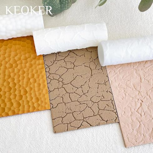 KEOKER Texture Roller for Clay, Polymer Clay Roller Texture, 3PCS Texture Rollers for Polymer Clay, Like Polymer Clay Texture Sheets, Great Work with Polymer Clay Cutters in Saudi Arabia