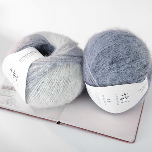 Gradient Colored Long Wool Yarn for Crocheting & Knitting, Multi-Colored Soft Long Pile Yarn, 38% Wool 40% Nylon 22% Acrylic Blend Rainbow Yarn, for Crochet Scarf, Hat and Garments (XBDS-57, 3 Balls) in Saudi Arabia