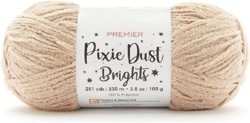 خيوط Premier Yarns Pixie Dust Brights Chenille - 3.5 أونصة - #4 متوسطة الوزن - حزمة مع أقلام تحديد الغرز من Bella's Crafts (Toffee) in Kuwait
