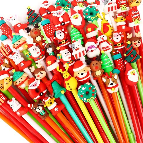 25 قلمًا من أقلام عيد الميلاد من Mluchee، حبر جل كبير للشتاء، أقلام كرتونية لطيفة للحفلات، شجرة عيد الميلاد، سانتا كلوز، رجل الرنة، قلم الرنة لقضاء العطلات، هدايا الحفلات، مكتب المدرسة، 25 نمطًا in Kuwait