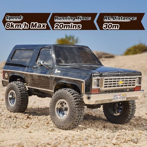 FMS 1/24 RC Crawler Officially Licensed Chevy K5 Blazer RC Car FCX24 RTR RC Pickup Truck SUV 4WD 2.4GHz Hobby RC Model 8km/h Mini Car RC Off-Road Remote Control Car (Black) in Kuwait