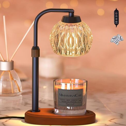 MimamsaCam Candle Warmer Lamp with Timer,Wax Warmer for Jar Candles,Dimmable Candle Lamp Warmer for Wax Melts;Electric Wax Melt Warmer for Home Decor;Gifts for Mom,Birthday Gifts for Women(Black) in Saudi Arabia