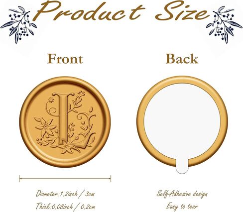 50Pcs Gold Wax Seal Stickers M Self Adhesive Letter Wax Stickers for Wedding Party Birthday Invitations Envelope Seals Christmas Gift Wrap Decoration in Kuwait