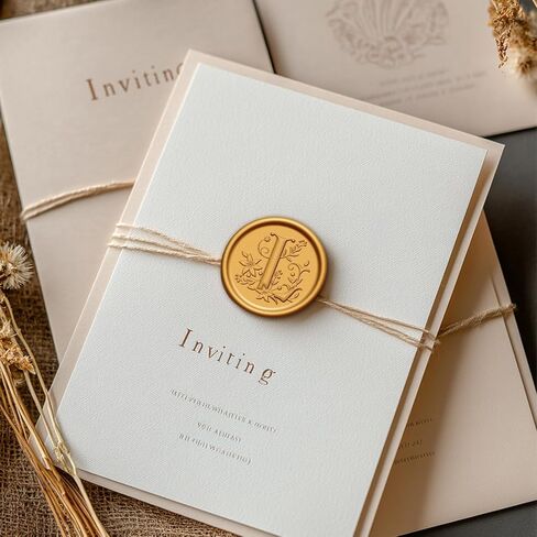 50Pcs Gold Wax Seal Stickers M Self Adhesive Letter Wax Stickers for Wedding Party Birthday Invitations Envelope Seals Christmas Gift Wrap Decoration in Kuwait