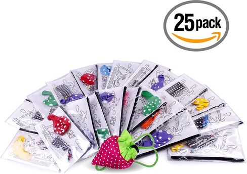 25 مقلمة لونها بنفسك + حقيبة قابلة لإعادة الاستخدام | 25 كيسًا فرديًا يحتوي على 5 أقلام تلوين ملونة وبالون | هدية الأطفال للحفلات وأعياد الميلاد (ديناصور) in Saudi Arabia