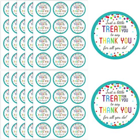 Thank You Stickers, 120Pcs Colorful Dots Clear Thank You Stickers, Waterproof Self-Adhesive Stickers for Packaging, Wedding Party Favors, Decor, 10 Sheets, 1.96 Inch in Saudi Arabia